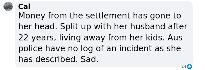 Comment discussing settlement money, police response to Prince Andrew’s accuser's claims, and personal life changes. Comment discussing settlement money, police response to Prince Andrew’s accuser's claims, and personal life changes.