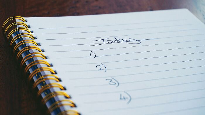 Empty to-do list in a notebook titled "Today," representing ineffective productivity tips.