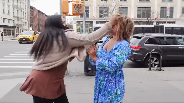 A pro-life activist is attacked during an abortion street interview, resulting in a violent confrontation. A pro-life activist is attacked during an abortion street interview, resulting in a violent confrontation.