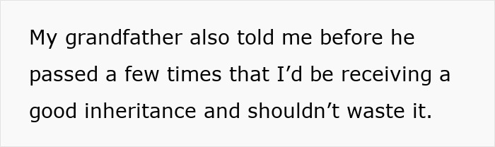 Text about inheritance and the importance of not wasting it, as advised by a grandfather. Text about inheritance and the importance of not wasting it, as advised by a grandfather.