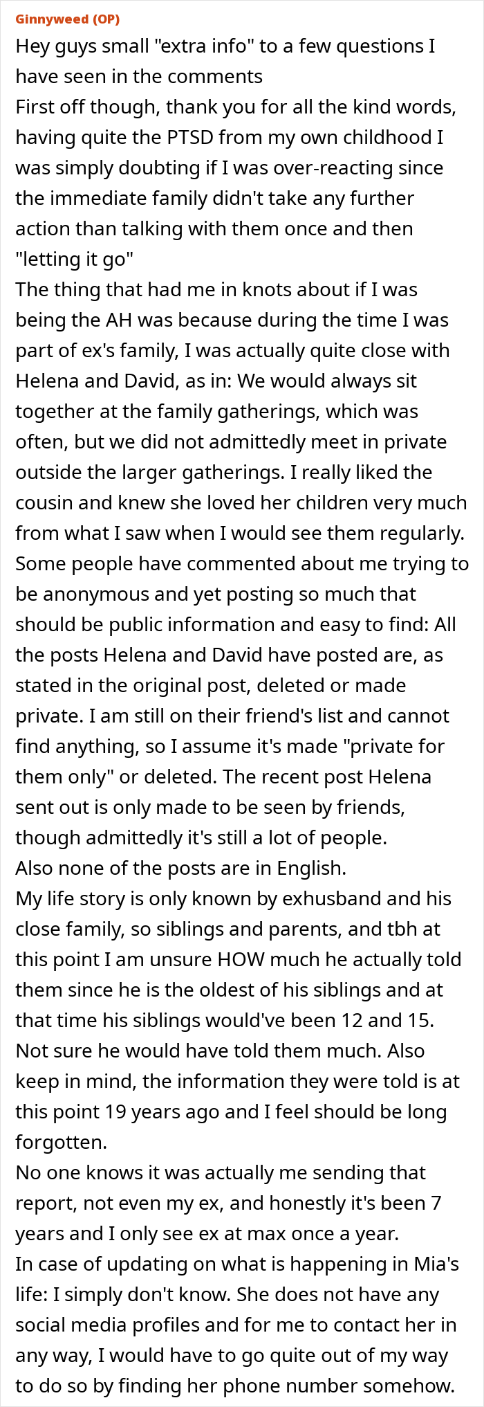 Online discussion of daughter's eating disorder sparks CPS involvement, family reactions detailed. Online discussion of daughter's eating disorder sparks CPS involvement, family reactions detailed.