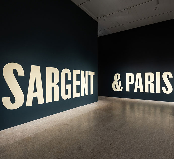 Exhibit wall at the Metropolitan Museum of Art with "Sargent & Paris" text. Exhibit wall at the Metropolitan Museum of Art with "Sargent & Paris" text.