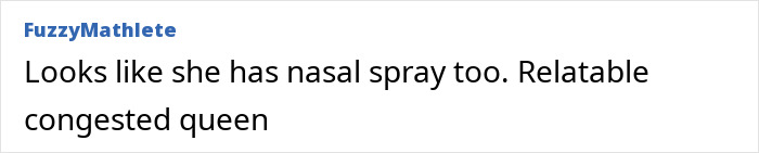 Screenshot of a comment mentioning nasal spray, related to Selena Gomez. Screenshot of a comment mentioning nasal spray, related to Selena Gomez.