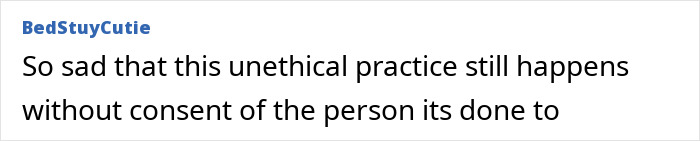 Comment on unethical medical practice associated with "husband stitch" concern. Comment on unethical medical practice associated with "husband stitch" concern.