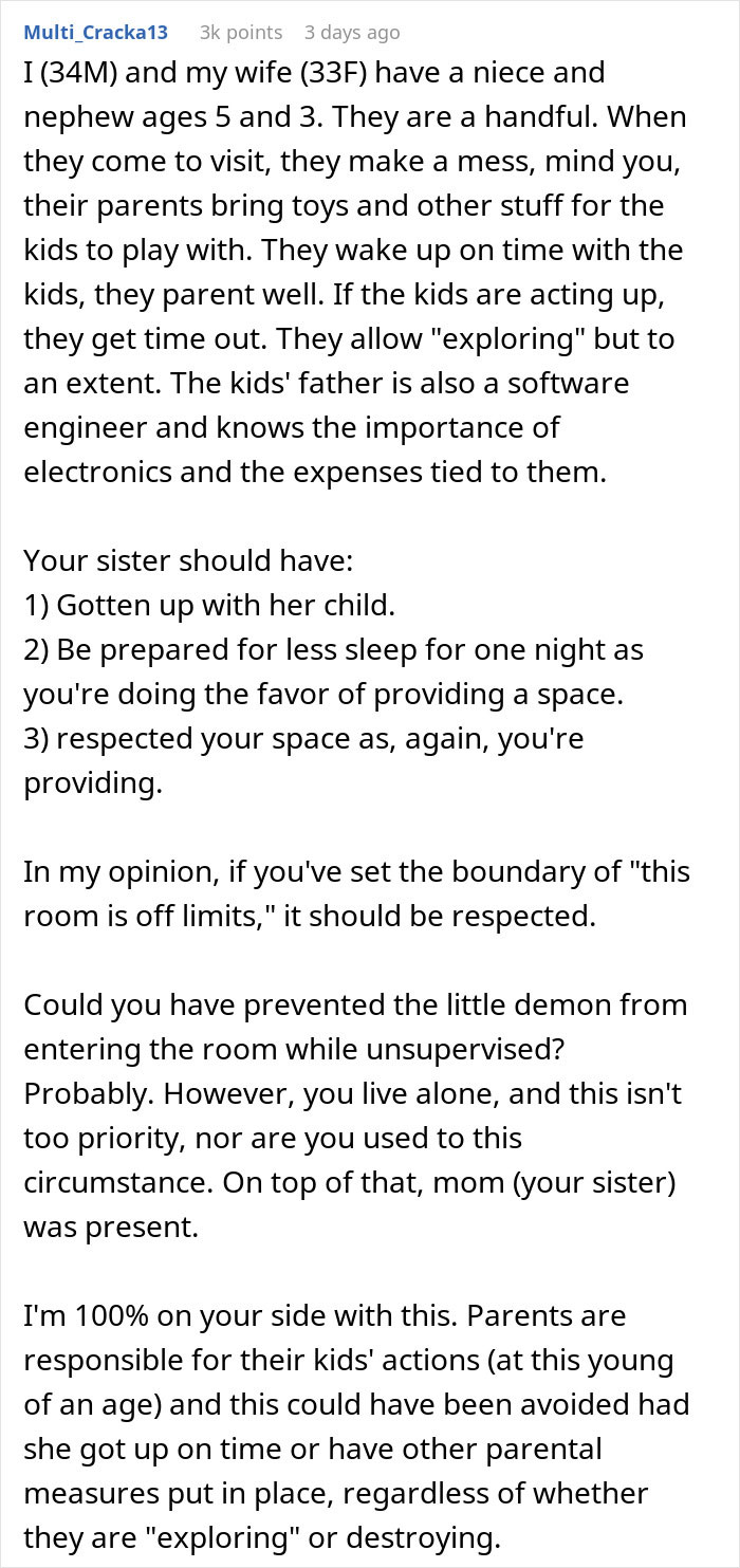 Text conversation about family drama and damages after hosting sister and nephew. Text conversation about family drama and damages after hosting sister and nephew.