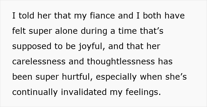 Text expressing feeling alone during joyful times due to parents treating wedding secrets like gossip, causing hurt and invalidation. Text expressing feeling alone during joyful times due to parents treating wedding secrets like gossip, causing hurt and invalidation.