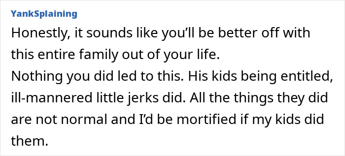 Text from user comments discussing stepmom's stress over stepkids' behavior. Text from user comments discussing stepmom's stress over stepkids' behavior.