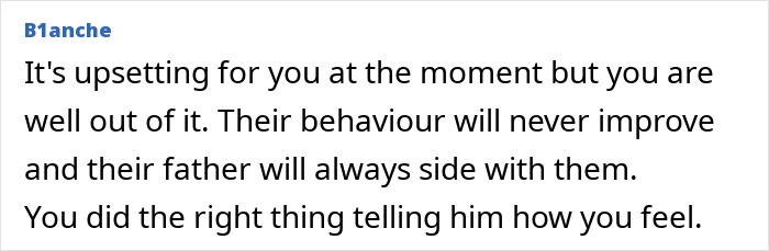 Text screenshot discussing stepmom concerns about stepkids' behavior and father's reaction. Text screenshot discussing stepmom concerns about stepkids' behavior and father's reaction.