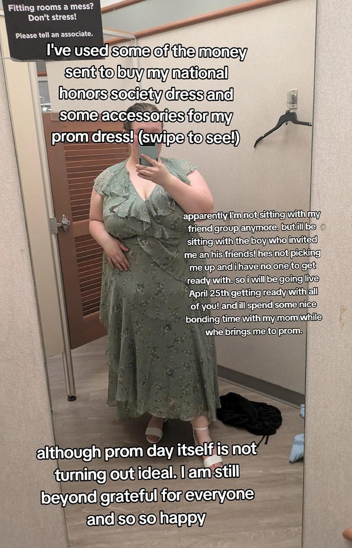 Teen poses in green dress for prom story that went viral, receiving support from the internet to help her. Teen poses in green dress for prom story that went viral, receiving support from the internet to help her.