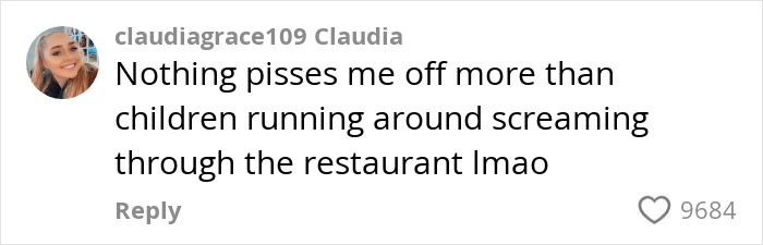 Comment about kids running in restaurants, related to entitled mom incident. Comment about kids running in restaurants, related to entitled mom incident.