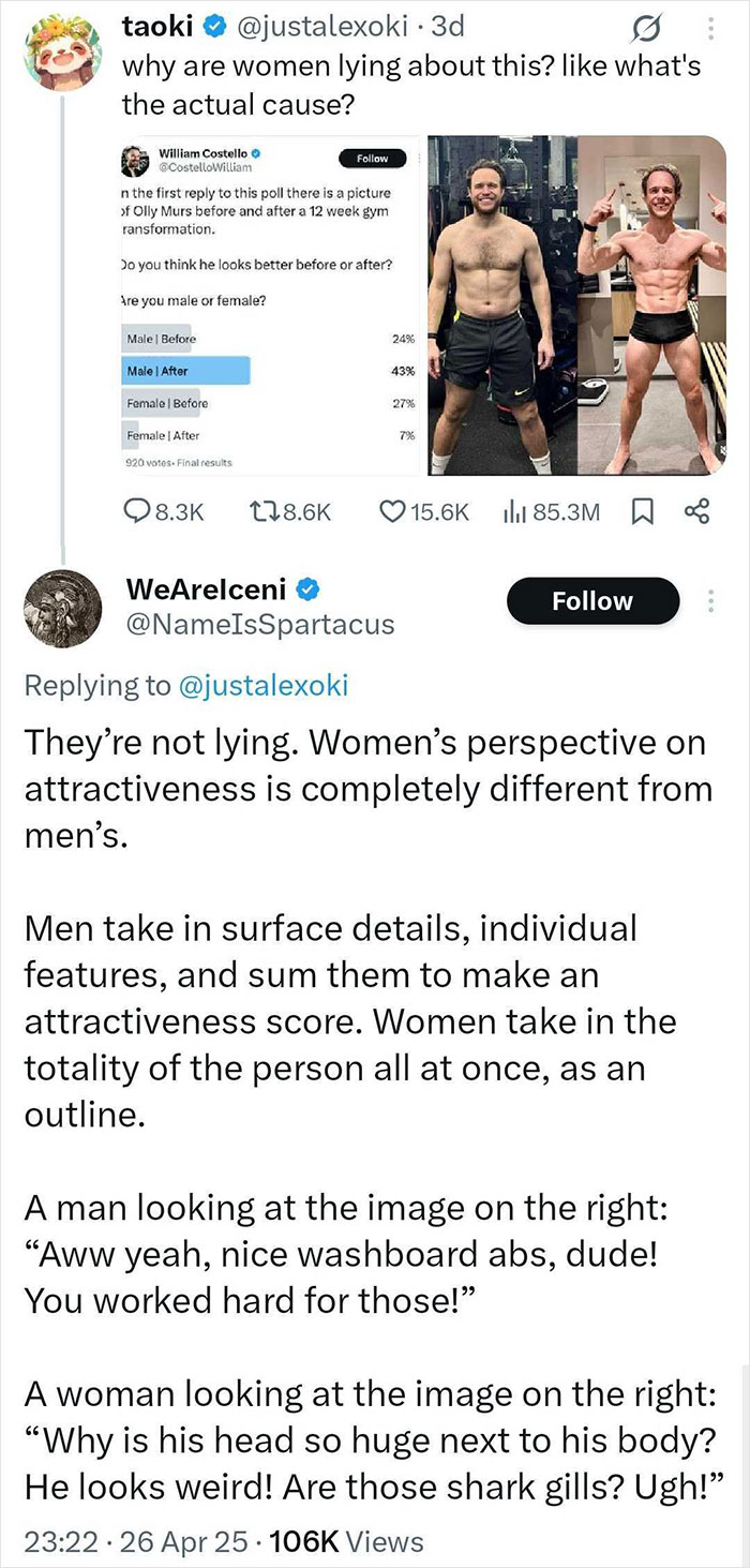 Singer's physique transformation shown with before and after gym photos sparking debate between men and women. Singer's physique transformation shown with before and after gym photos sparking debate between men and women.