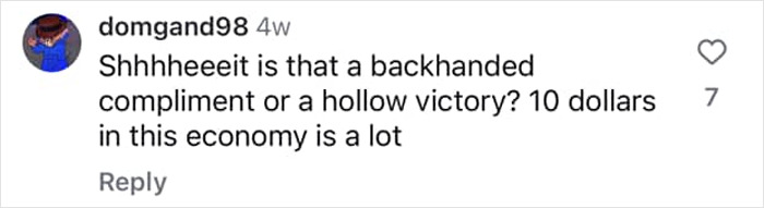 Instagram comment on waxing, mentioning the size of a woman's pubic area and its impact on pricing in the current economy. Instagram comment on waxing, mentioning the size of a woman's pubic area and its impact on pricing in the current economy.