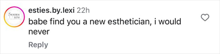 Instagram comment criticizing a waxer's pricing based on pubic area size. Instagram comment criticizing a waxer's pricing based on pubic area size.