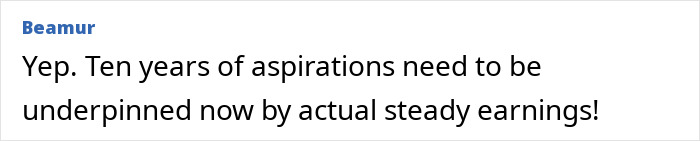 Comment on false promises needing steady earnings after 10 years. Comment on false promises needing steady earnings after 10 years.