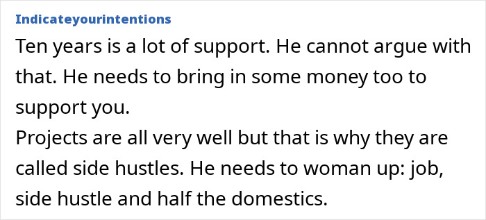 Text on relationship struggles, addressing a husband's false promises about finding a job after ten years. Text on relationship struggles, addressing a husband's false promises about finding a job after ten years.