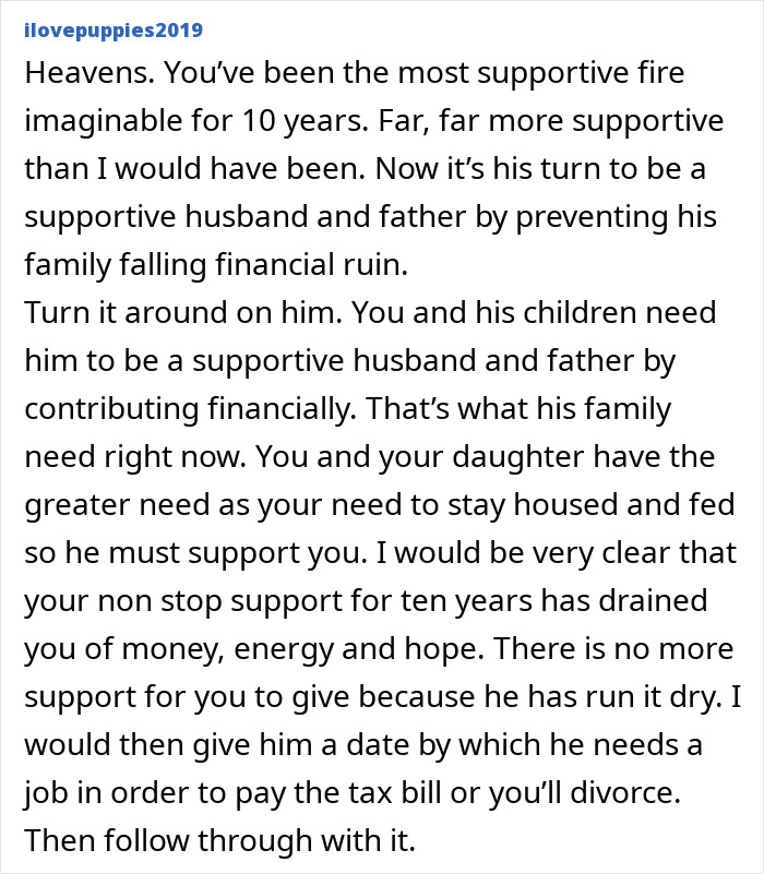 Text urging a husband to become a supportive father and prevent financial ruin after 10 years of false promises. Text urging a husband to become a supportive father and prevent financial ruin after 10 years of false promises.