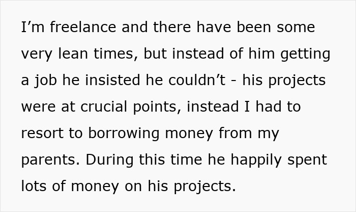 Text discussing wife's frustration over husband's false job promises. Text discussing wife's frustration over husband's false job promises.