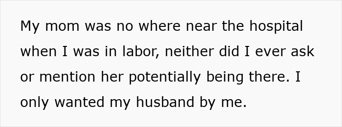 Text discussing a woman's decision to prioritize husband during labor, keeping pregnancy news from overbearing MIL. Text discussing a woman's decision to prioritize husband during labor, keeping pregnancy news from overbearing MIL.