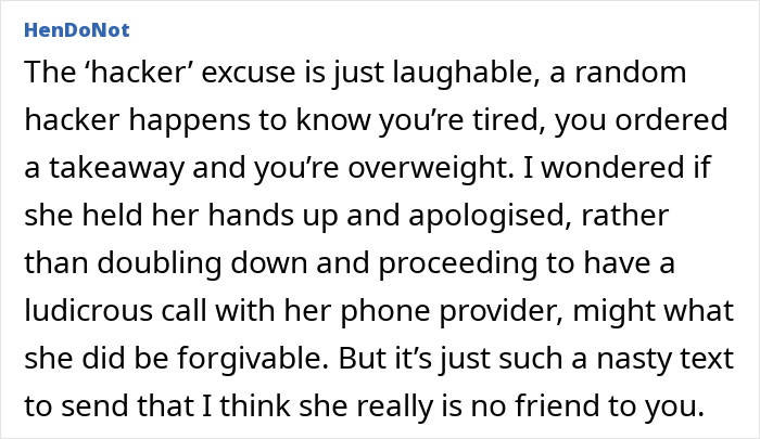 Text message discussing weight and accidental nasty text, highlighting a friend's harsh comments. Text message discussing weight and accidental nasty text, highlighting a friend's harsh comments.