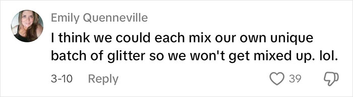 Comment on using glitter as a deterrent, highlighting unique glitter mixes for protection. Comment on using glitter as a deterrent, highlighting unique glitter mixes for protection.