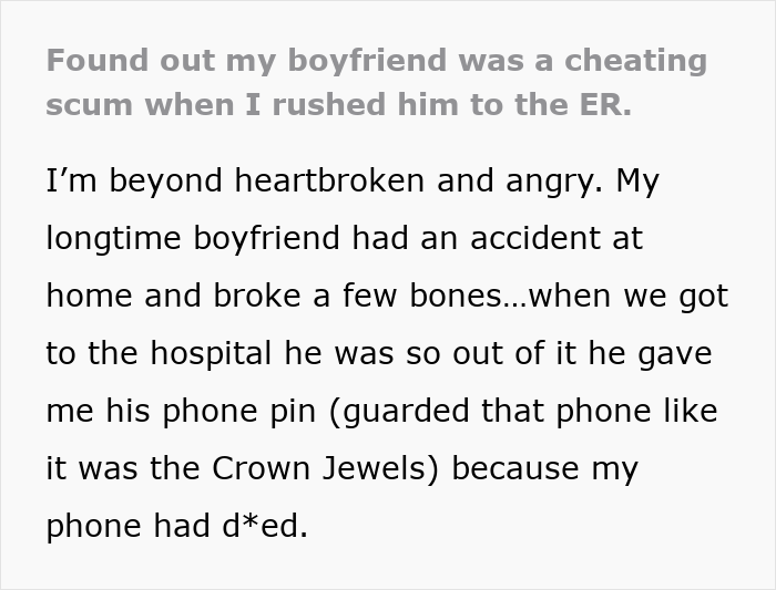 Woman Rushes Boyfriend To ER But Ends Up Saving Herself After Accidentally Checking His Phone Woman Rushes Boyfriend To ER But Ends Up Saving Herself After Accidentally Checking His Phone