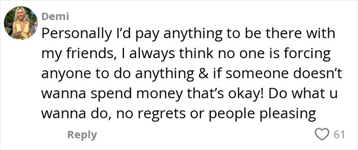 Social media comment debating whether paying for hen parties has become too expensive or out of hand. Social media comment debating whether paying for hen parties has become too expensive or out of hand.
