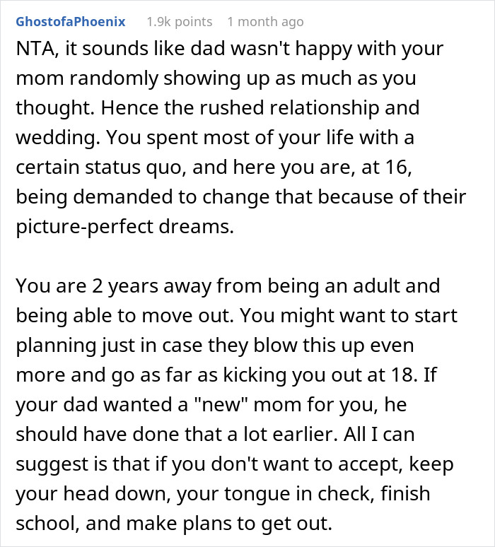 Teen refuses to be a birthday gift for stepmother, expressing loyalty to her own mom and resisting forced family changes. Teen refuses to be a birthday gift for stepmother, expressing loyalty to her own mom and resisting forced family changes.