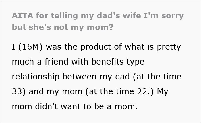 Stepmom Calls Teen’s Bio Mom A “Part-Timer” When He Refuses To Be Adopted By Her Stepmom Calls Teen’s Bio Mom A “Part-Timer” When He Refuses To Be Adopted By Her