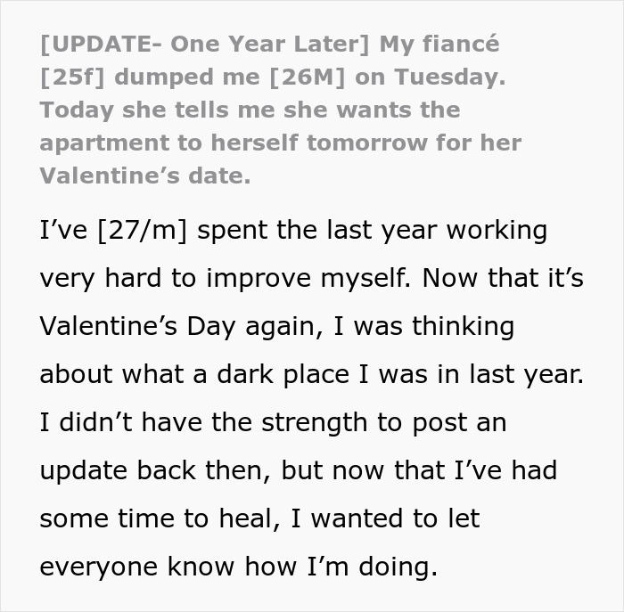 Man reflecting on healing after breakup with ex-fiance, spending Valentine’s Day alone in apartment improving himself. Man reflecting on healing after breakup with ex-fiance, spending Valentine’s Day alone in apartment improving himself.