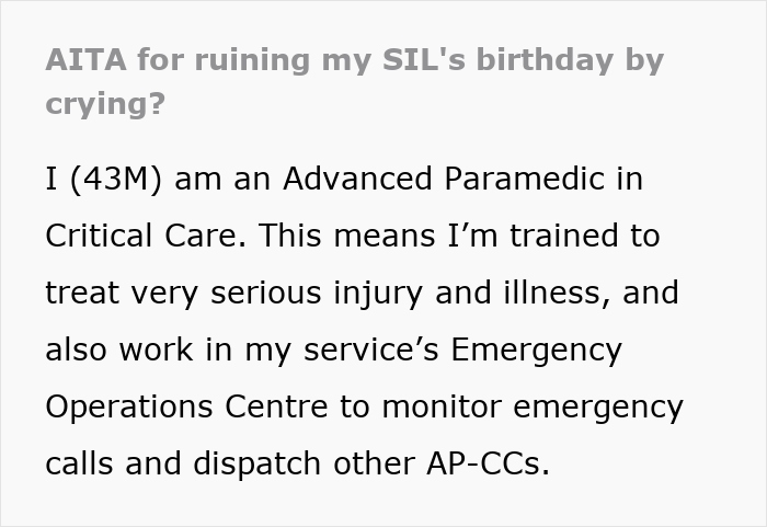Exhausted Paramedic Attends Birthday In Work Gear, SIL Melts Down, He Breaks Down In Tears Exhausted Paramedic Attends Birthday In Work Gear, SIL Melts Down, He Breaks Down In Tears