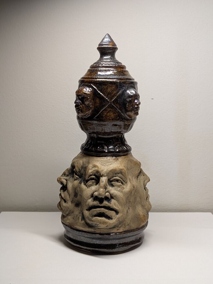 4 Face Ornament Ceramic Piece