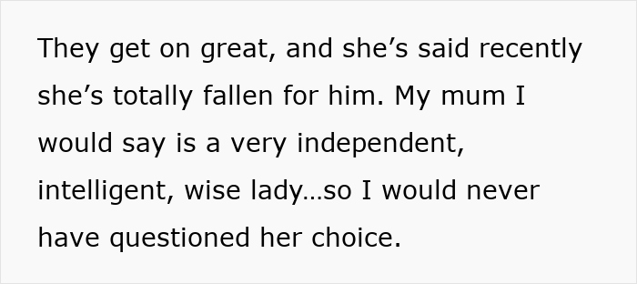 Daughter supports grieving mom’s new romance but first visit raises red flags she can’t ignore.