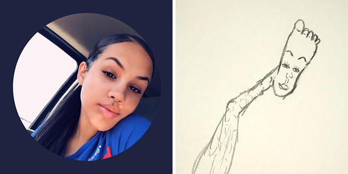 Profile pic makeover by artist: woman's face humorously drawn on a foot.
