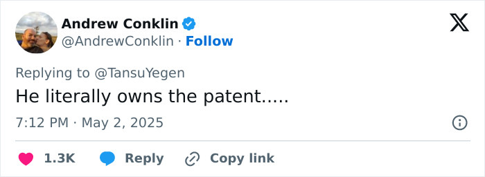 Screenshot of a tweet by Andrew Conklin discussing the patent related to Michael Jackson's iconic lean and the ongoing doubts. Screenshot of a tweet by Andrew Conklin discussing the patent related to Michael Jackson's iconic lean and the ongoing doubts.