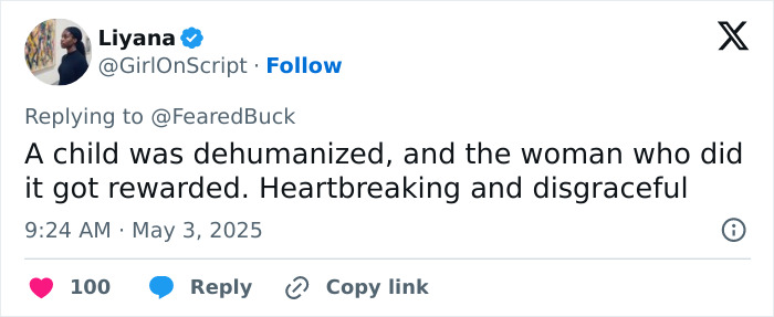 Twitter post by Liyana condemning the racist woman who called a 5-year-old the N-word on playground. Twitter post by Liyana condemning the racist woman who called a 5-year-old the N-word on playground.