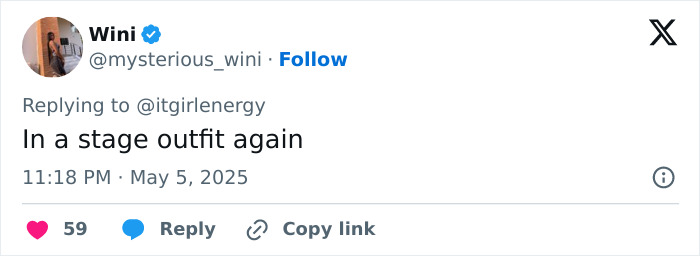 Tweet criticizing Sabrina Carpenter’s pantless outfits at Met Gala 2025, calling out her stage looks again. Tweet criticizing Sabrina Carpenter’s pantless outfits at Met Gala 2025, calling out her stage looks again.