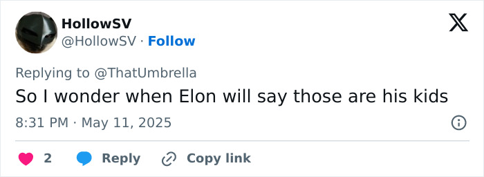 Screenshot of a social media post speculating Elon Musk fathered Amber Heard’s new twins amid embryos dispute discussion. Screenshot of a social media post speculating Elon Musk fathered Amber Heard’s new twins amid embryos dispute discussion.