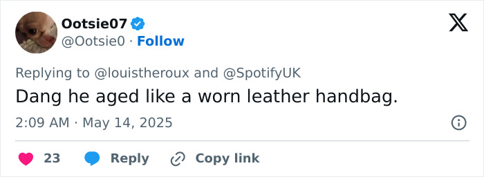 Screenshot of a social media post commenting on Sean Penn’s rough appearance and fans’ reactions online. Screenshot of a social media post commenting on Sean Penn’s rough appearance and fans’ reactions online.