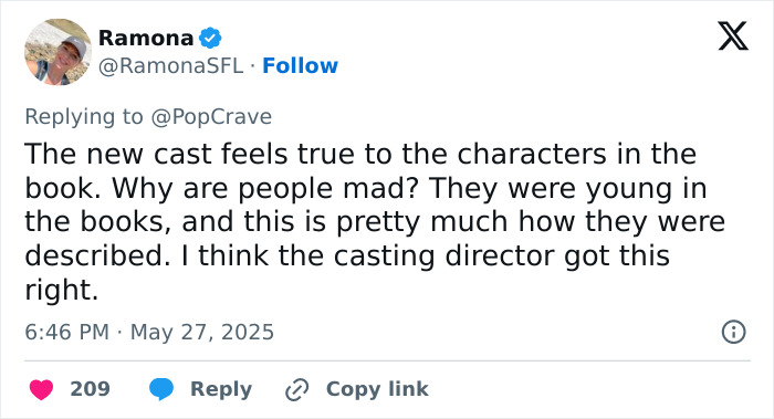 Screenshot of a tweet discussing new cast for Harry, Hermione, and Ron in the upcoming Harry Potter series. Screenshot of a tweet discussing new cast for Harry, Hermione, and Ron in the upcoming Harry Potter series.