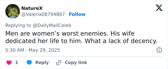 Tweet criticizing Hugh Jackman's personal life amid his long history with Sutton Foster during divorce news. Tweet criticizing Hugh Jackman's personal life amid his long history with Sutton Foster during divorce news.