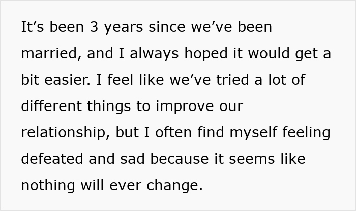 Text excerpt about marital struggles with feelings of defeat, related to woman selling everything for cross-country move and husband issues. Text excerpt about marital struggles with feelings of defeat, related to woman selling everything for cross-country move and husband issues.