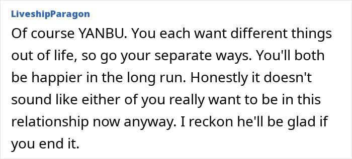 Screenshot of an online forum post discussing a guy who won’t quit bad habits and relationship struggles after 18 months.