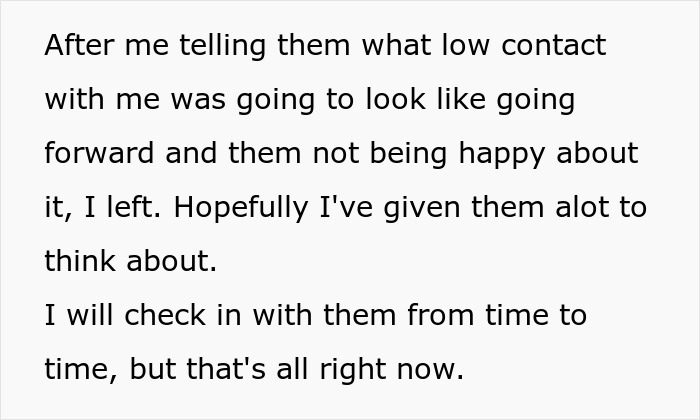 Text passage about setting low contact boundaries, related to conflict and refusal to invite a bully to wedding. Text passage about setting low contact boundaries, related to conflict and refusal to invite a bully to wedding.
