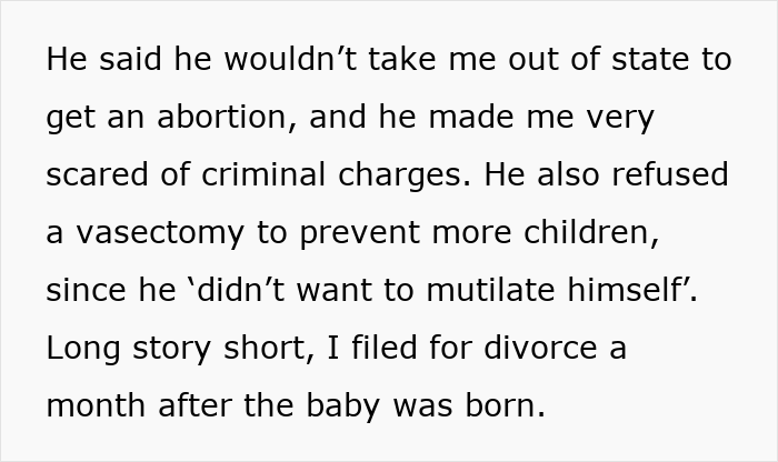 Man Refuses Vasectomy, Bans Abortion, Acts Shocked When Ex-Wife Initiates Custody On Her Terms