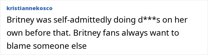 Text post with user kristiannekosco discussing Britney Spears’ wild party and trial details in a black and white plain text format. Text post with user kristiannekosco discussing Britney Spears’ wild party and trial details in a black and white plain text format.