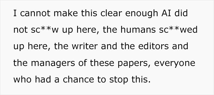 Text excerpt about humans causing errors in 2025 summer reading list runs published in major newspapers. Text excerpt about humans causing errors in 2025 summer reading list runs published in major newspapers.