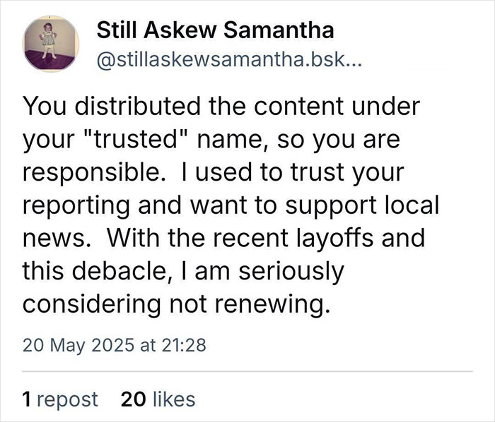 Tweet criticizing trusted news outlets for spreading misinformation on 2025 summer reading list runs with nonexistent books. Tweet criticizing trusted news outlets for spreading misinformation on 2025 summer reading list runs with nonexistent books.
