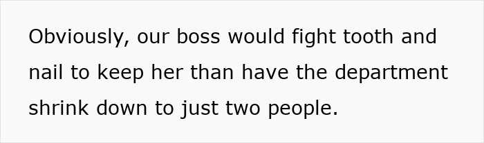 Text on white background stating a lazy employee bragging about a new boss who expects her to actually work. Text on white background stating a lazy employee bragging about a new boss who expects her to actually work.