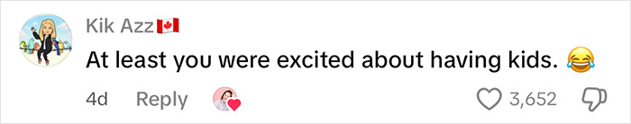 Social media comment about being excited to have kids, reacting humorously to mom waking from surgery unprepared. Social media comment about being excited to have kids, reacting humorously to mom waking from surgery unprepared.