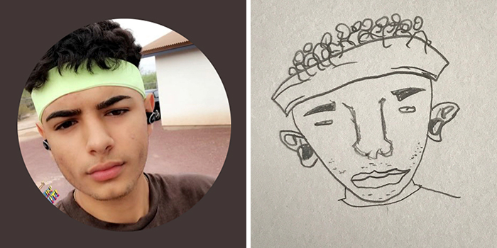Profile pic makeover with a drawing, featuring a man in a green headband.